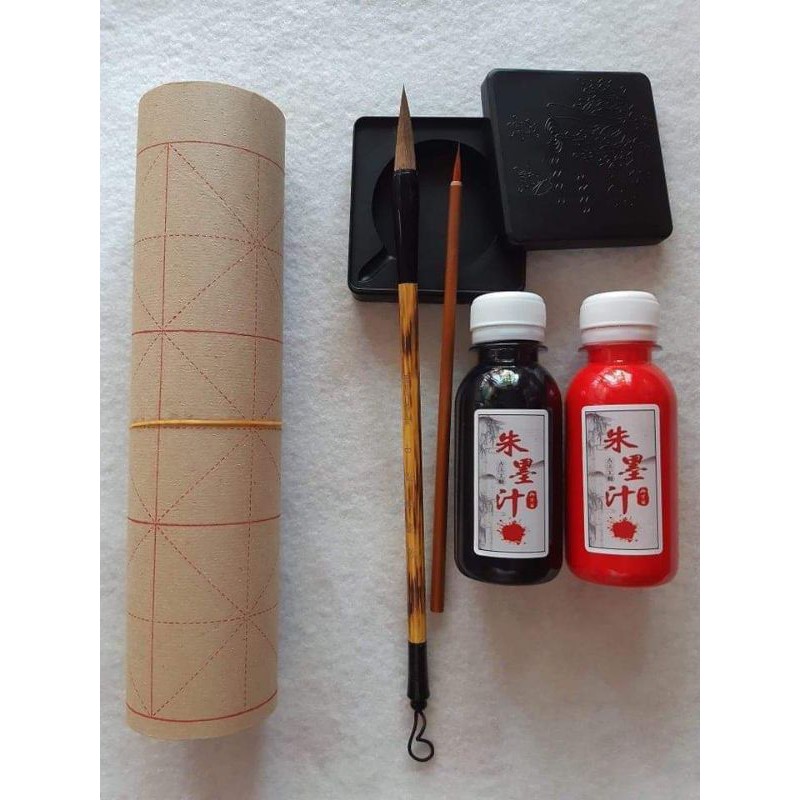 Combo bộ bút, mực, giấy, nghiên